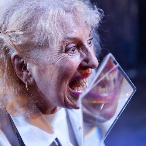 An actor in a performance of "Feeble Minds"