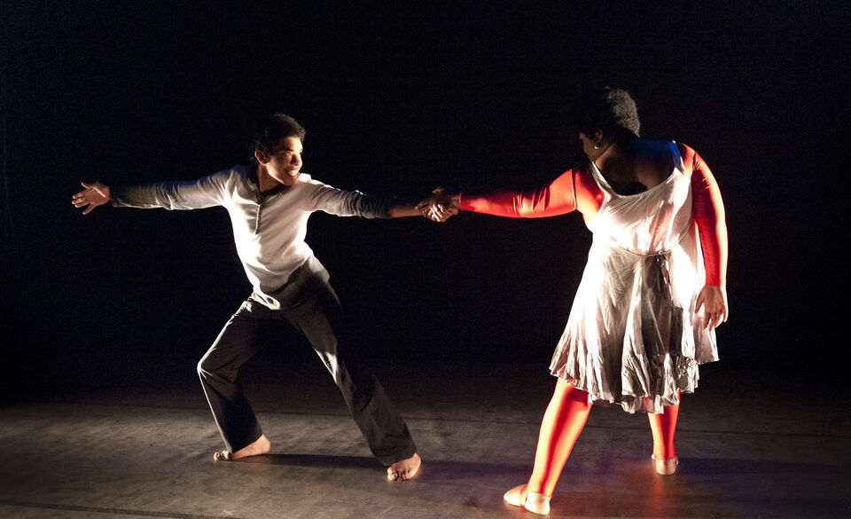 Photo of two "inc.Theatre" actors on stage