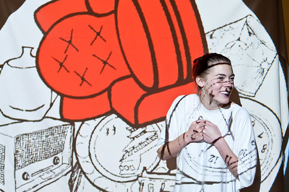 Photo of a performer during a performance of "Once Upon a Time"