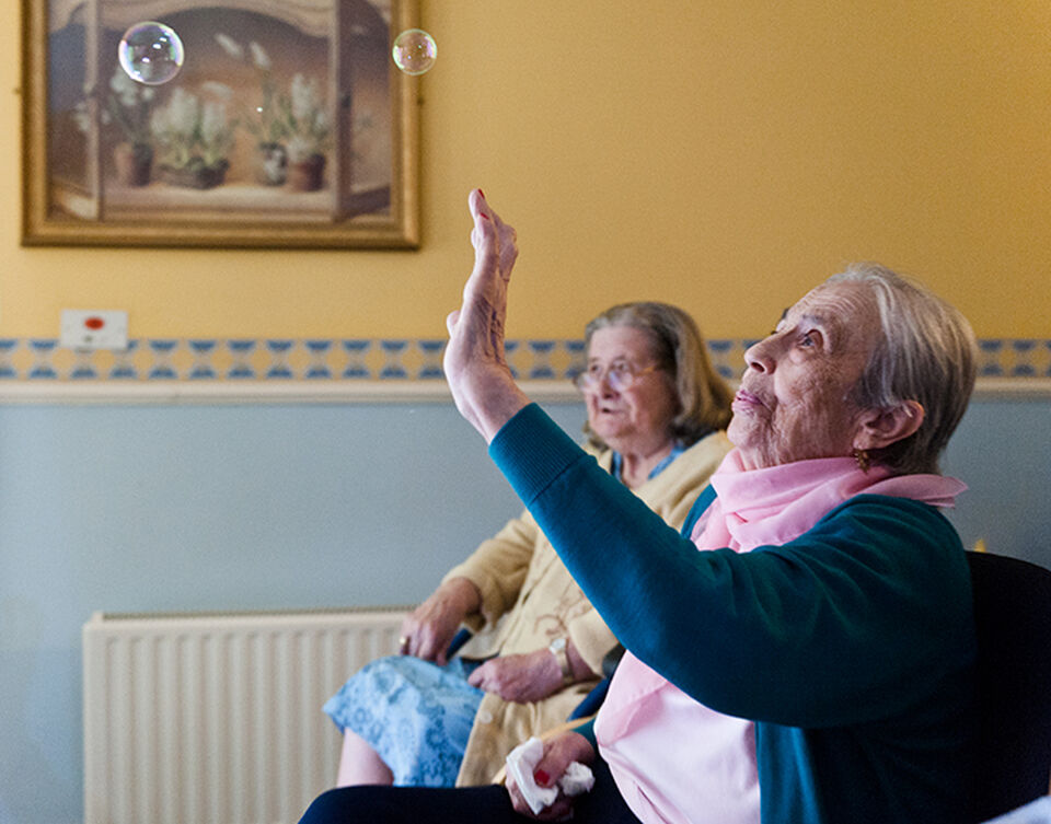 Photo of two participants during a performance of "Once Upon a Time"