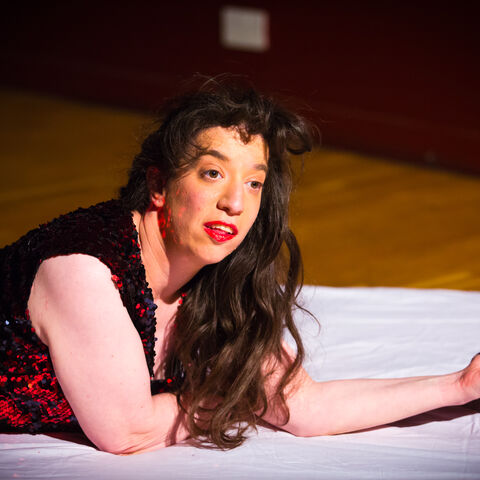 An actor during a performance of "Nights at the Circus"