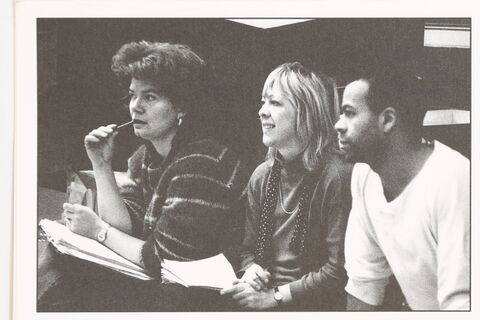 A photo of rehearsals for "Stepping Out"