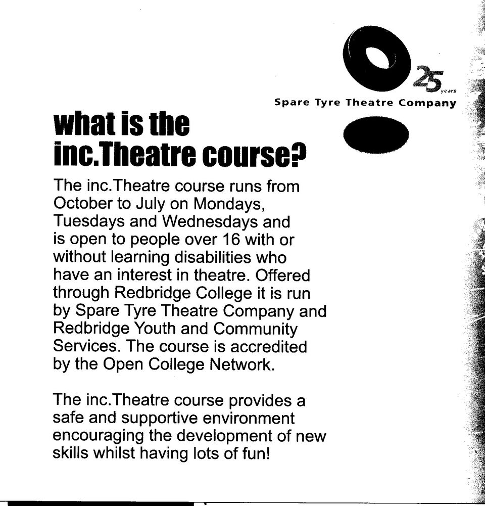 Flyer advertising "inc.Theatre"