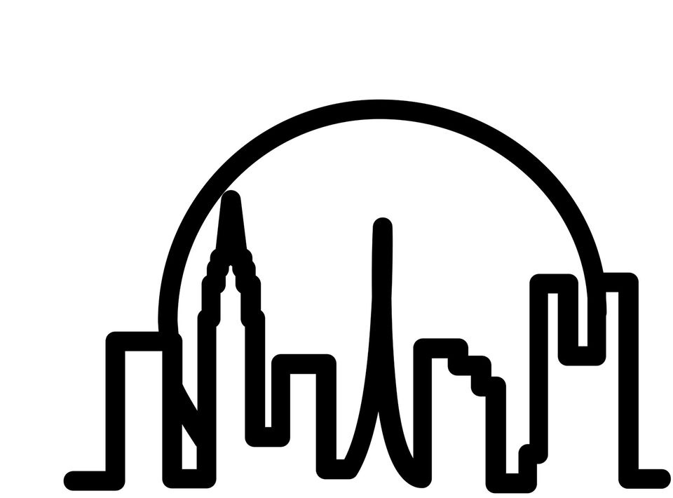 Silhouette of a city skyline